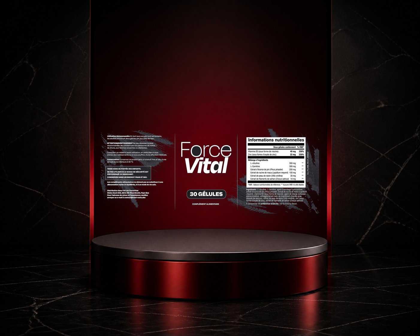 180 jours annoncés à 1 capsule par jour de ForceVital